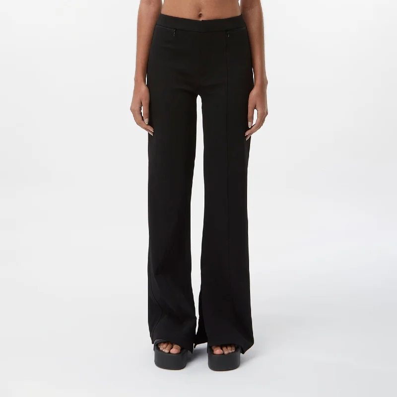 Linen blend wide leg jeans for women in a breezy and natural styleBoise black