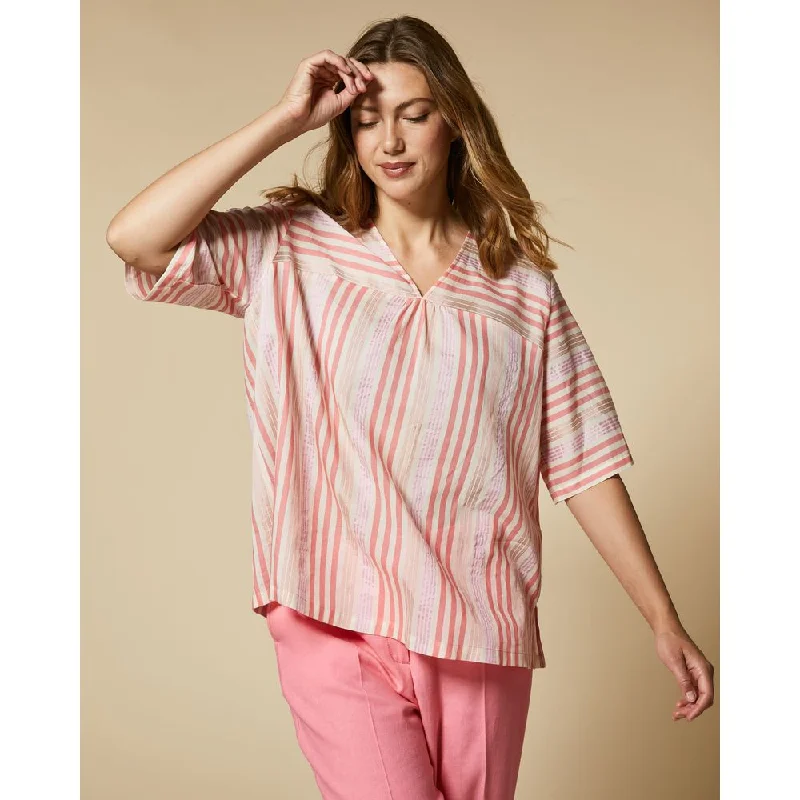 Patchwork cotton pants for women in a handmade lookBREZZA
