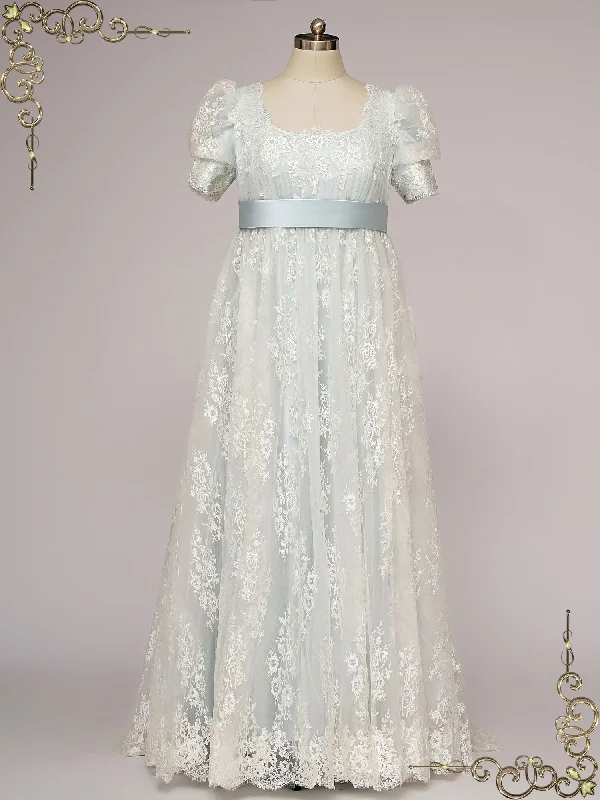 Jeweled - bodice wedding dress for a sparkly lookBlue Regency Era Inspired Ball Dance Dress ELOISE Jeweled - bodice wedding dress for a sparkly lookBlue Regency Era Inspired Ball Dance Dress ELOISE