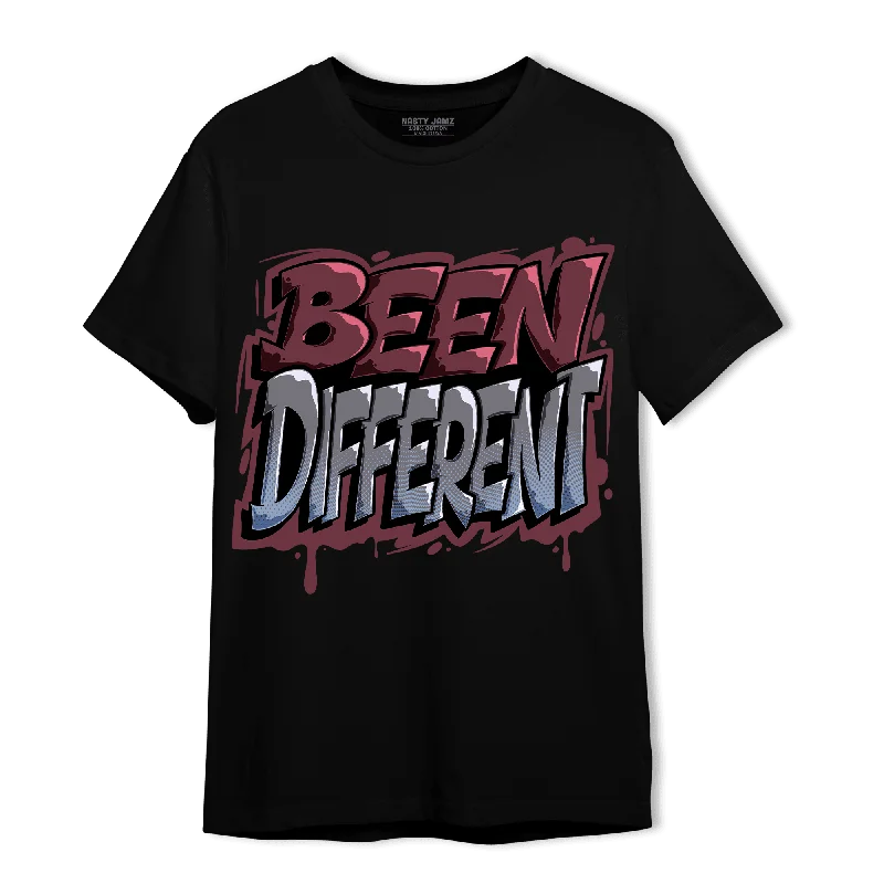 Fitted women's T - shirt with a ruched sideNastyJamz Burgundy 5s T Shirt Match Become Different