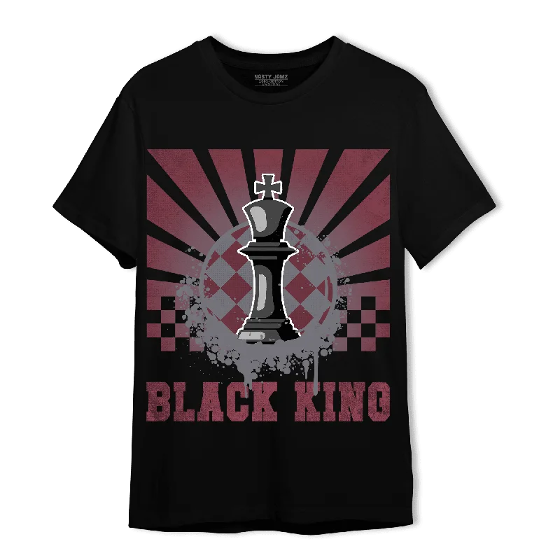 Printed women's T - shirt with a tropical patternNastyJamz Burgundy 5s T Shirt Match Black King Collection Printed women's T - shirt with a tropical patternNastyJamz Burgundy 5s T Shirt Match Black King Collection
