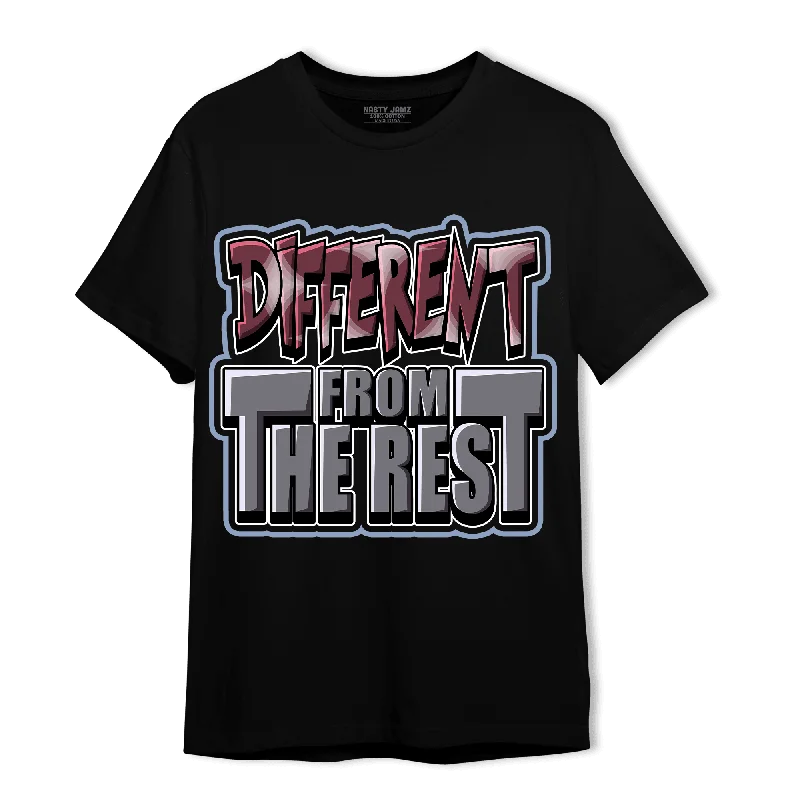 Fitted women's T - shirt with a ruched sideNastyJamz Burgundy 5s T Shirt Match Different From The Rest