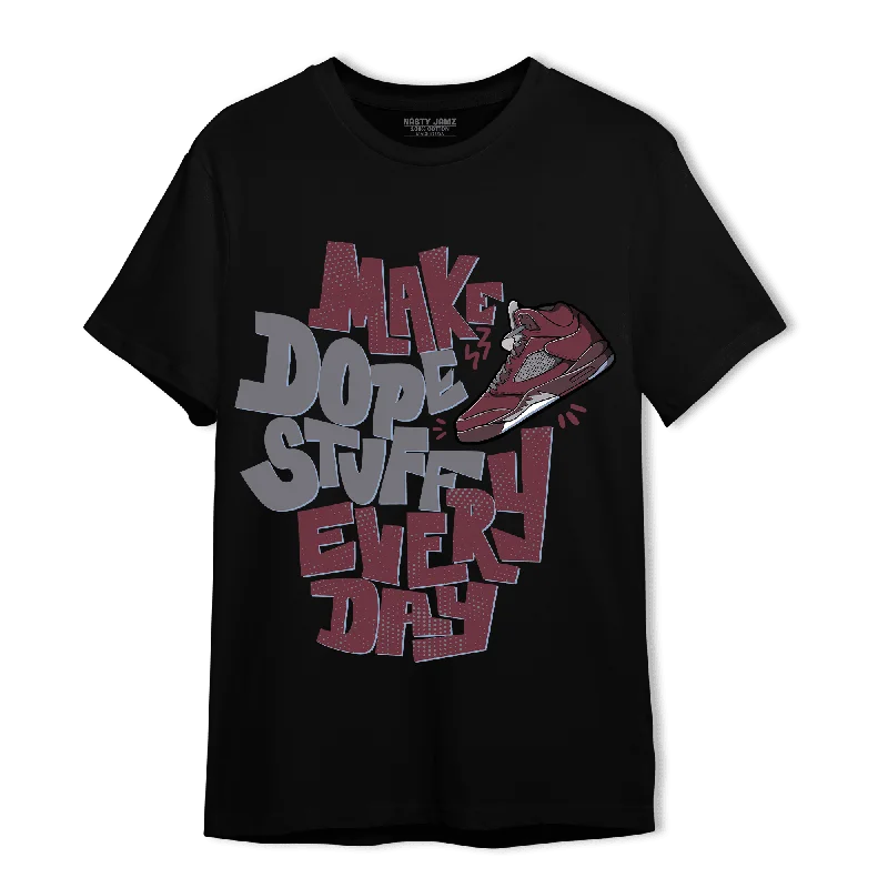 Women's T - shirt with a patch pocketNastyJamz Burgundy 5s T Shirt Match Dope Sneaker
