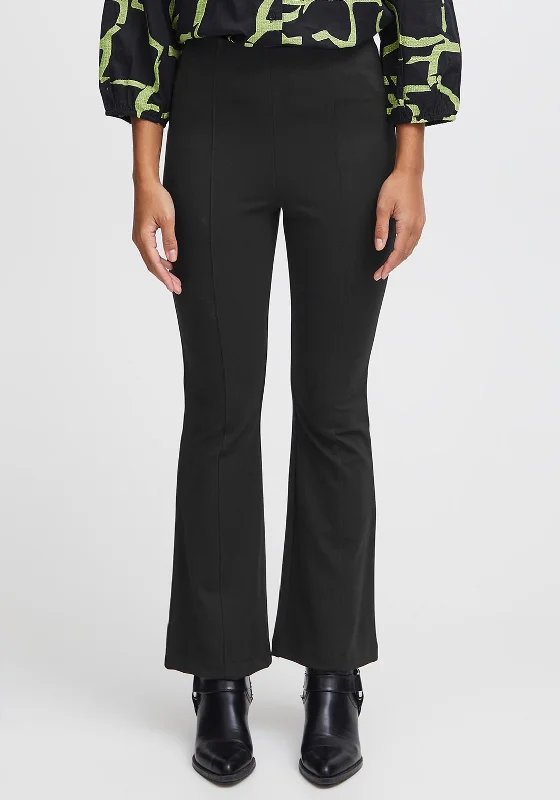 Drawstring pants for women in a casual fitB.Young Parrin Flared Trousers, Black