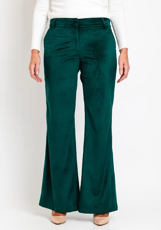 Ankle pants with zippers for women in a convenient designCamelot Velour Flare Trouser, Forest Green Ankle pants with zippers for women in a convenient designCamelot Velour Flare Trouser, Forest Green