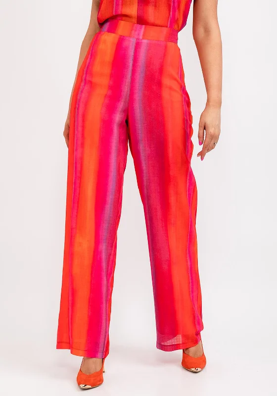 Houndstooth print pants for women in a sophisticated styleCamelot Ombre Straight Leg Trousers, Pink Multi