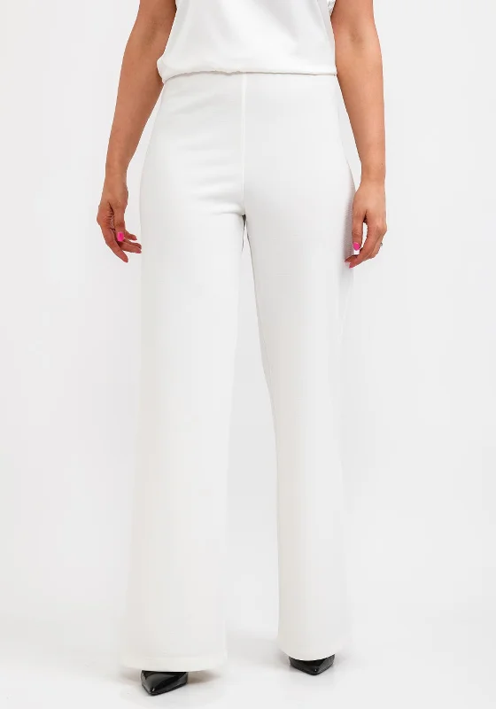 Metallic effect pants for women in a glamorous styleCamelot Straight Leg Trousers, White