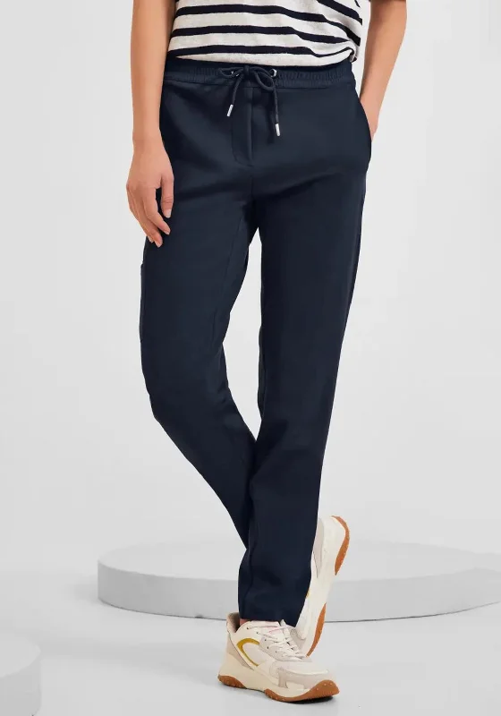 Flowy pants for women in a romantic lookCecil Causal Jersey Slim Leg Joggers, Navy