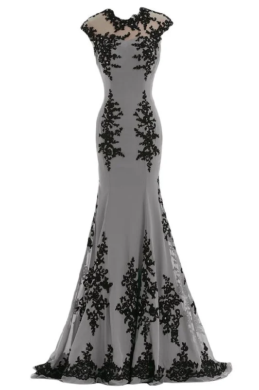 Lace - up back wedding dress for a customizable fitChiffon and Appliques Mermaid Mother of the Bride Dress Prom Gowns cg21483 Lace - up back wedding dress for a customizable fitChiffon and Appliques Mermaid Mother of the Bride Dress Prom Gowns cg21483