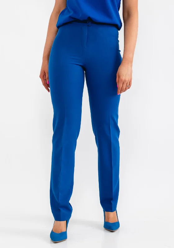 Pleated pants for women with a formal touchChristina Felix Tailored Slim Leg Trousers, Cobalt