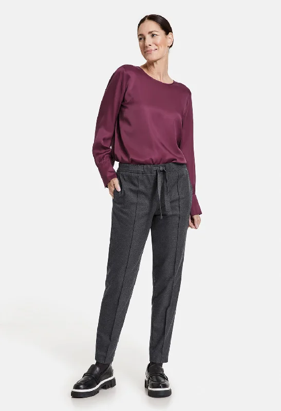 Button - fly pants for women in denimCity Style Trousers in Grey