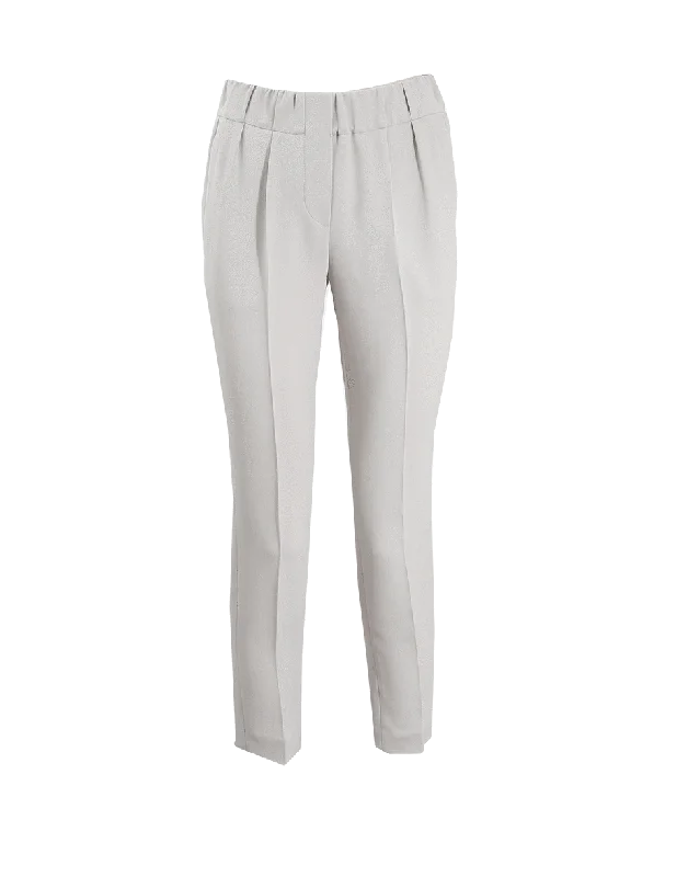 Drawstring wide leg pants for women in a casual and relaxed styleClassic Pull On Pant - Steel