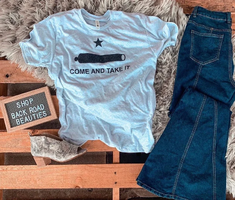 Ruffled women's T - shirt for a feminine touchCome and Take It Tee