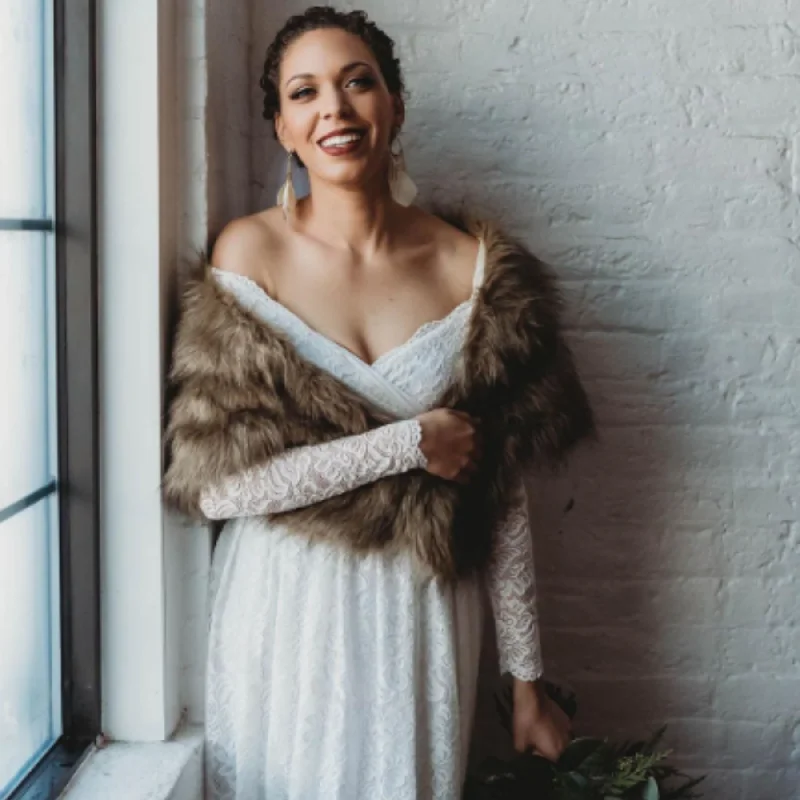 Gemstone - embellished wedding dressIvory off the shoulder wrap wedding dress with pockets #1306 Gemstone - embellished wedding dressIvory off the shoulder wrap wedding dress with pockets #1306