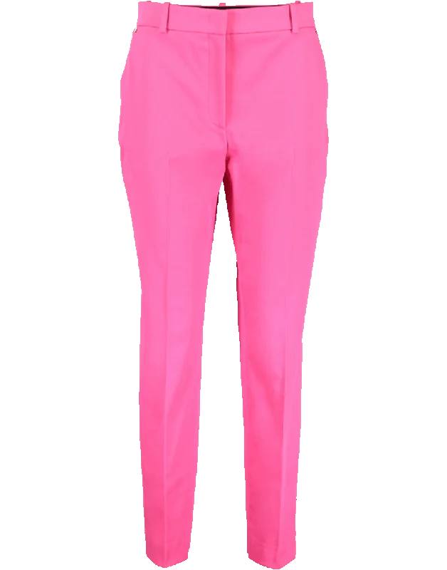 Houndstooth pants for women in a traditional printCotton Stretch Front Zip Pant