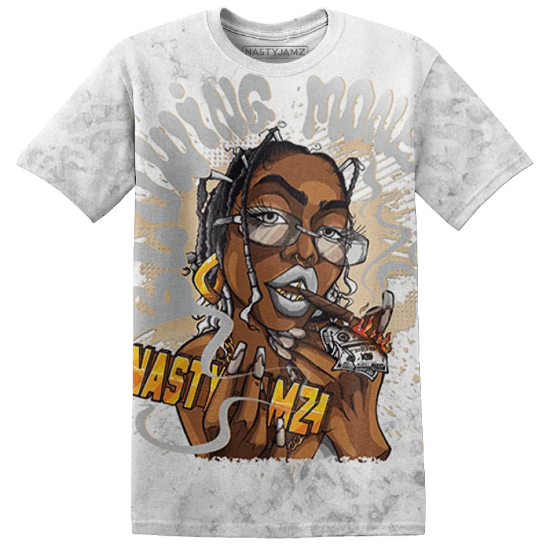 Mock - neck women's T - shirt with a zip - up frontNastyJamz Craft Ivory 3s T Shirt Match Blowing Money Fast Girl 3D All-Over Print