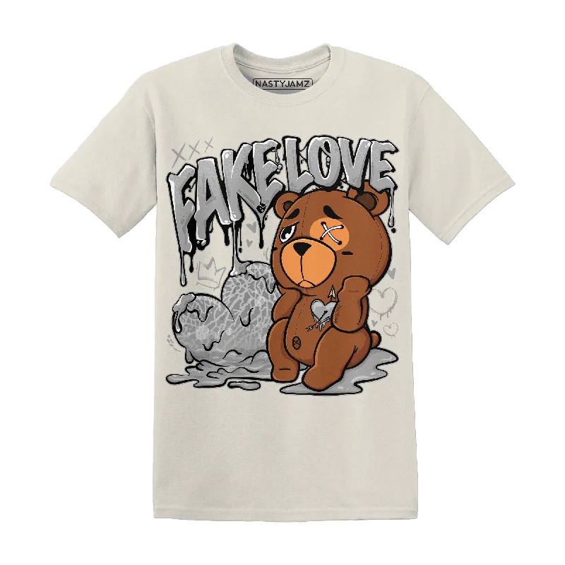 Women's oversized graphic T - shirt with a trendy sloganNastyJamz Craft Ivory 3s T Shirt Match Fake Love BER