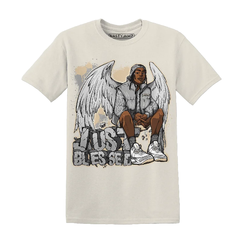 Women's T - shirt with a cropped and fitted bodice and a flared skirtNastyJamz Craft Ivory 3s T Shirt Match Just Blessed