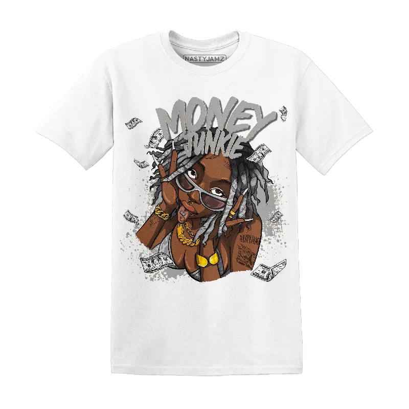Women's T - shirt with a fringed hem and a tassel - trimmed pocketNastyJamz Craft Ivory 3s T Shirt Match Money Junkie