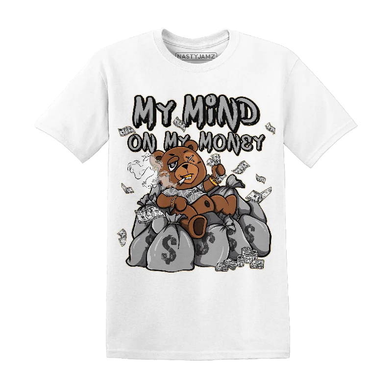 Printed women's T - shirt with a vintage - inspired floral patternNastyJamz Craft Ivory 3s T Shirt Match My Mind On My Money BER
