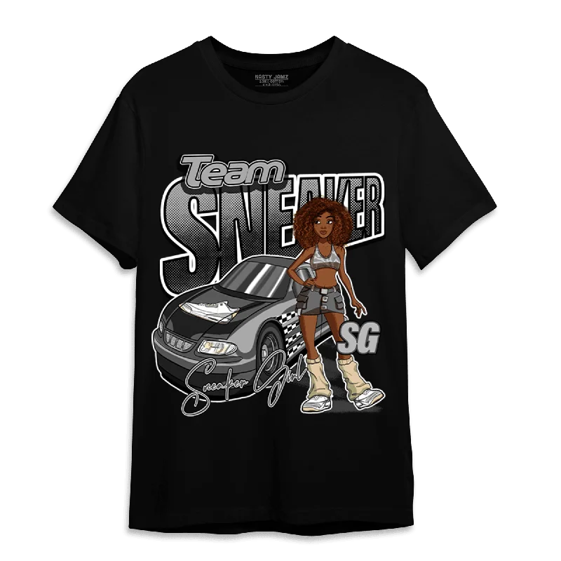 Women's T - shirt with a geometric printNastyJamz Craft Ivory 3s T Shirt Match Team Sneaker Girl