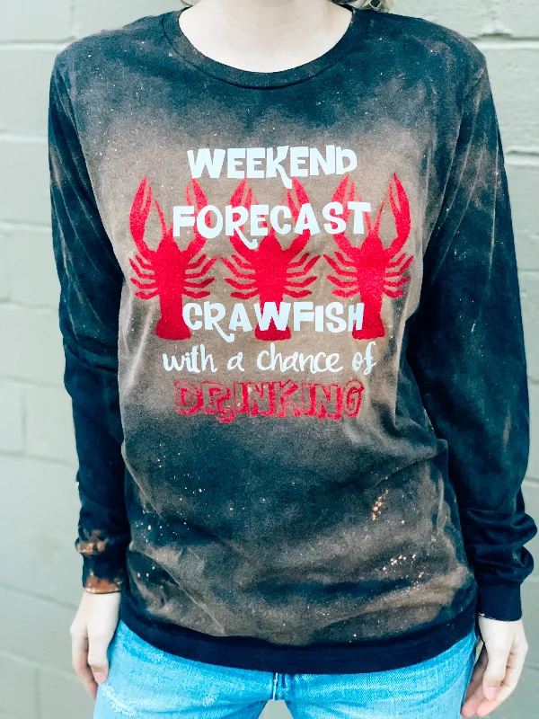 Printed women's T - shirt with a geometric - nautical patternCrawfish Forecast LS Tee Printed women's T - shirt with a geometric - nautical patternCrawfish Forecast LS Tee