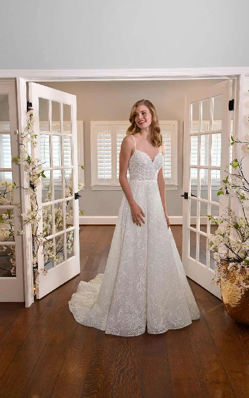 Detachable skirt wedding dress for versatilityD3311