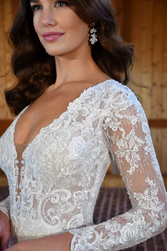 Detachable skirt wedding dress for versatilityD3363