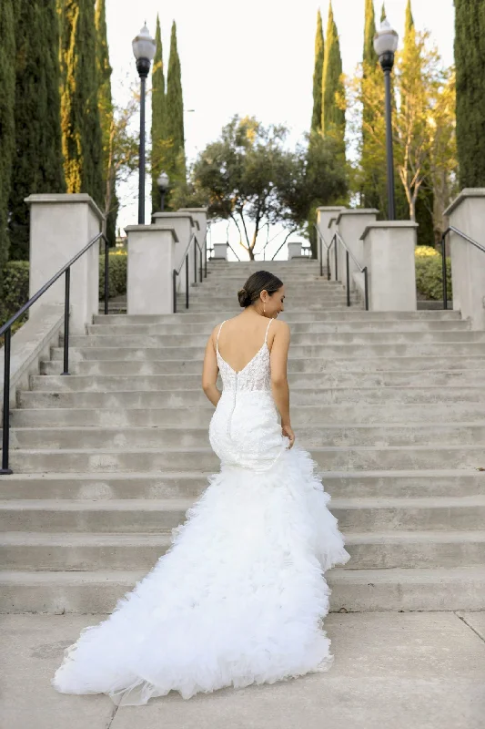 Racer - back wedding dress for a sporty - modern lookD3604
