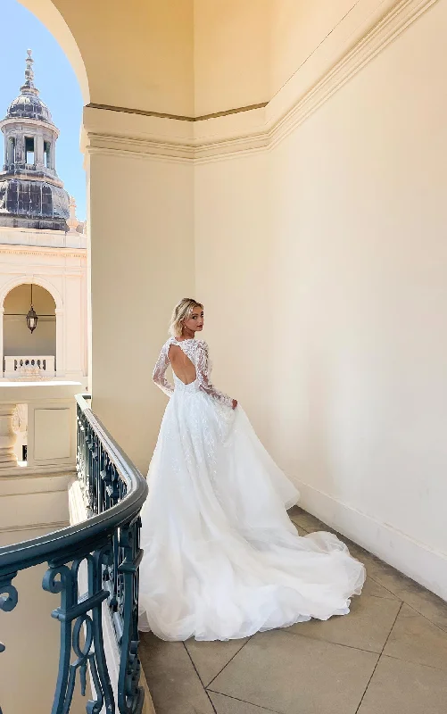 Natural - fabric - made wedding dressD3700