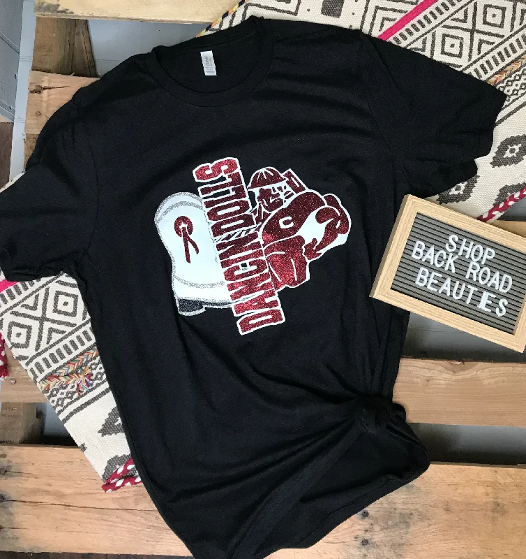 Mock - neck women's T - shirt with a zip - up frontDancin Dolls Tee