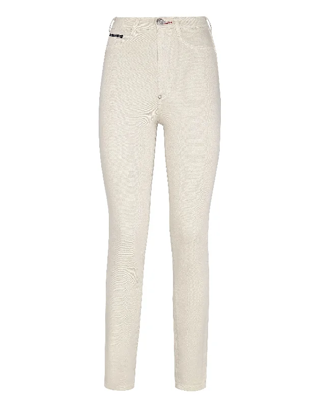 Striped wide leg jeans for women in a bold and trendy styleDenim Super High Waist Jegging Iconic Plein Striped wide leg jeans for women in a bold and trendy styleDenim Super High Waist Jegging Iconic Plein