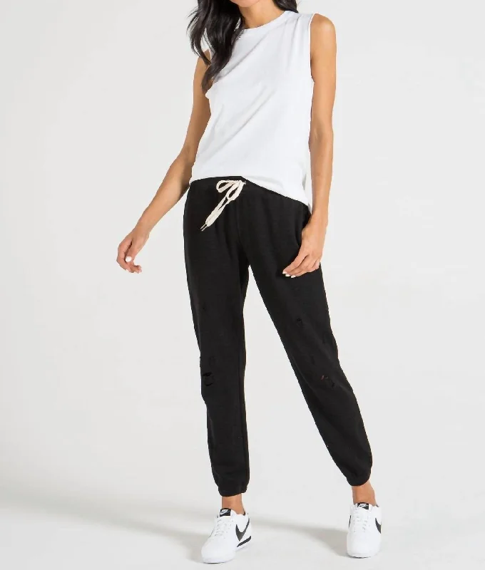 Corduroy pants for women in winterDerby Jogger In Black