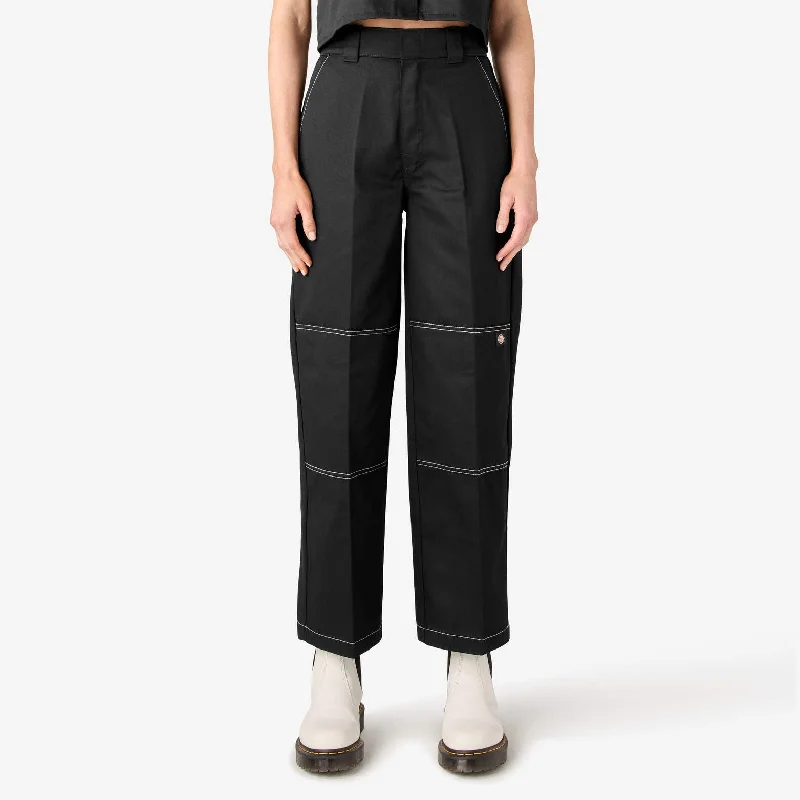 Polyester blend wide leg pants for women in a durable and stylish styleDickies Women’s Relaxed Fit Double Knee Pants Polyester blend wide leg pants for women in a durable and stylish styleDickies Women’s Relaxed Fit Double Knee Pants