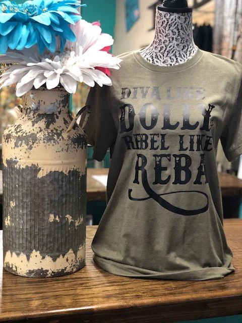 A - line women's T - shirt with a pleated skirtDolly & Reba Tee