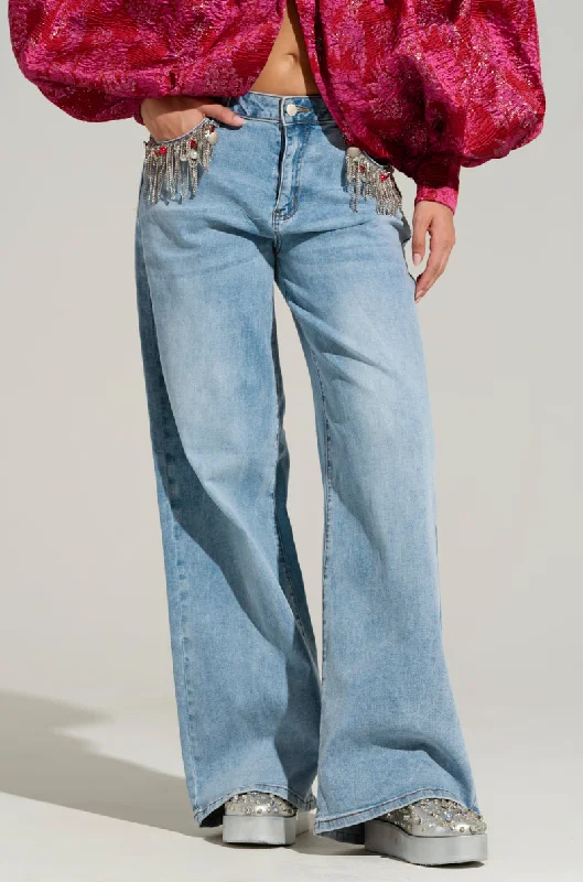 High rise cigarette pants for women in autumnDREAM TEAM DENIM PANT