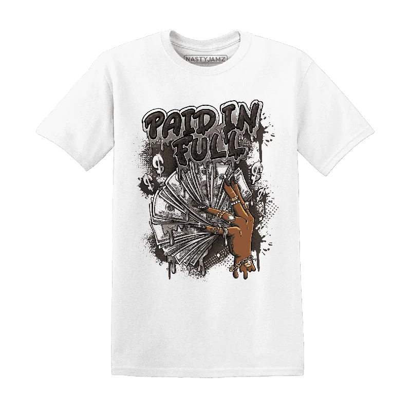 Women's T - shirt with a ruffled collarNastyJamz Dunk Low Baroque Brown T Shirt Match Paid In Full