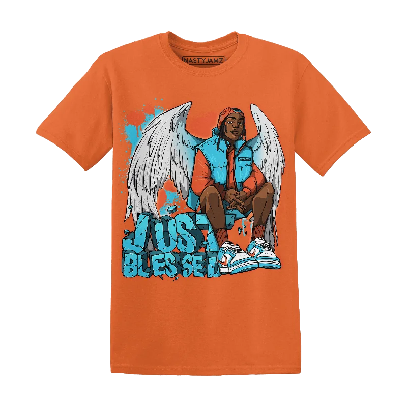 Fuzzy women's T - shirt with a fur - like textureNastyJamz Dunk Low Dolphins T Shirt Match Just Blessed