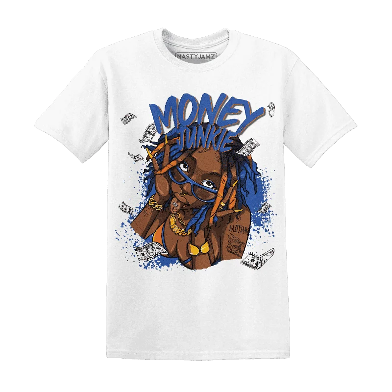 Women's T - shirt with a mock - fur collarNastyJamz Dunk Low Knicks T Shirt Match Money Junkie