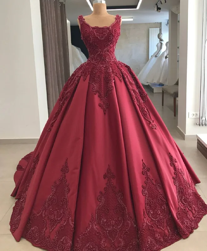 Open - back wedding dress for a sexy lookElegant burgundy wedding dress lace long sleeves ball gown for women prom dress, evening dress cg21005 Open - back wedding dress for a sexy lookElegant burgundy wedding dress lace long sleeves ball gown for women prom dress, evening dress cg21005