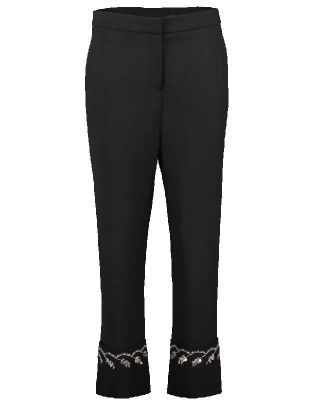 Cuffed pants for women in a stylish detailEmbroidered Cuff Pant