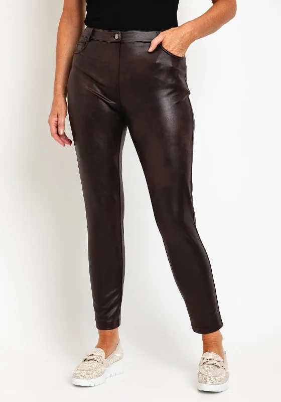Lightweight jogger pants for women to runEva Kayan Faux Leather Skinny Trouser, Deep Brown Lightweight jogger pants for women to runEva Kayan Faux Leather Skinny Trouser, Deep Brown