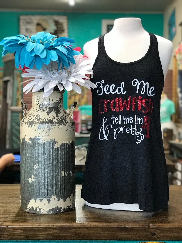 Cable knit women's T - shirt with a shawl collarFeed Me Crawfish Tank