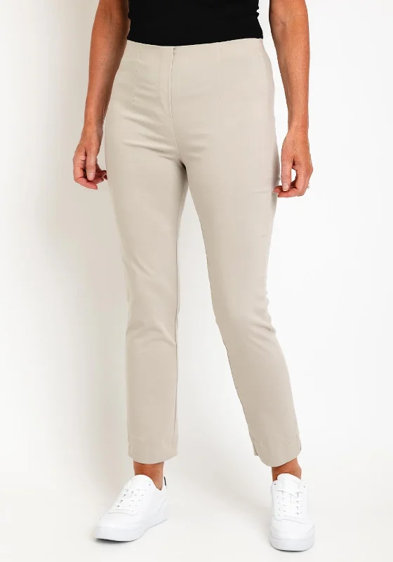 High waisted skinny pants for women in dark colorsLeon Collection High Waist Slim Leg Trouser, Beige High waisted skinny pants for women in dark colorsLeon Collection High Waist Slim Leg Trouser, Beige