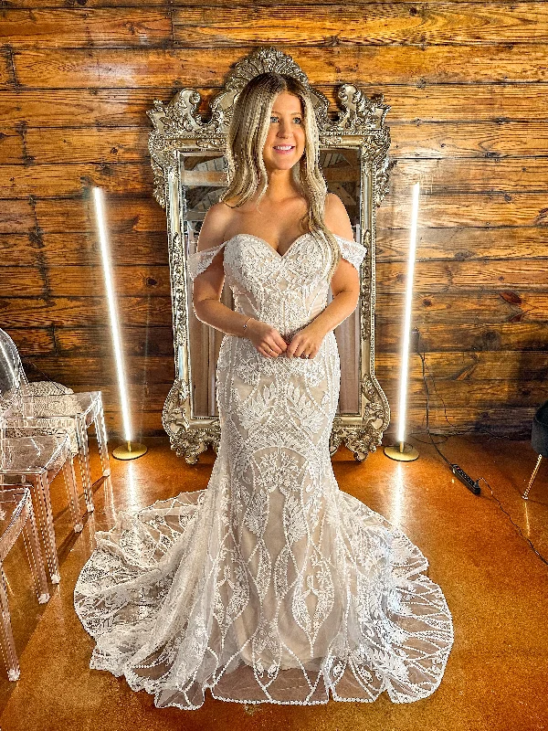 Contemporary geometric - print wedding dressGeorgia Wedding Dress
