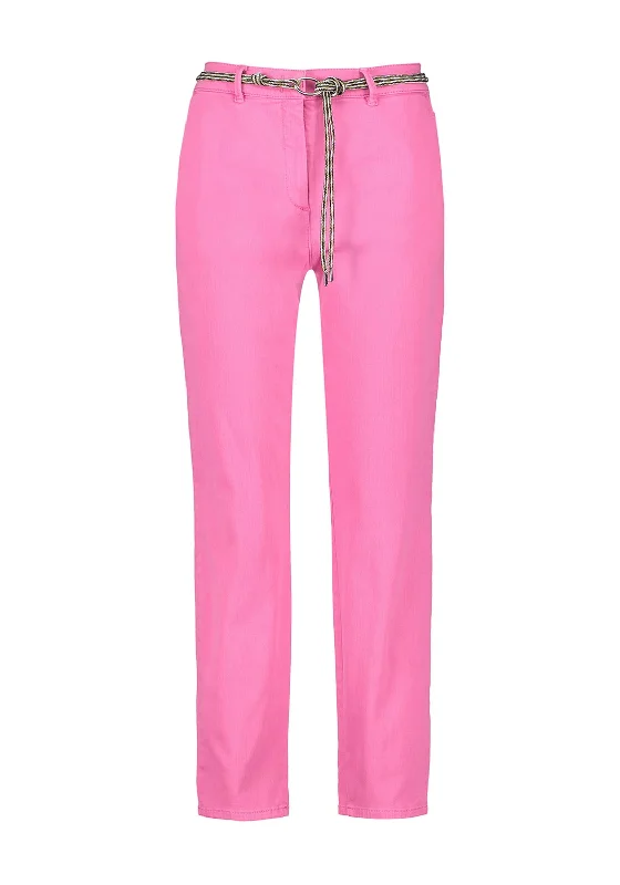 Velvet wide leg pants for women in a luxurious styleGerry Weber Knotted Belt Trousers, Pink