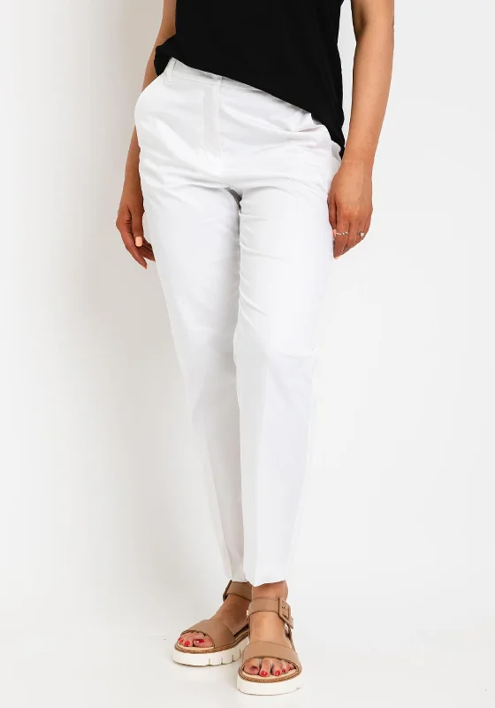 Velvet cigarette pants for women in a sophisticated and stylish lookGerry Webber Slim Leg Trouser, White