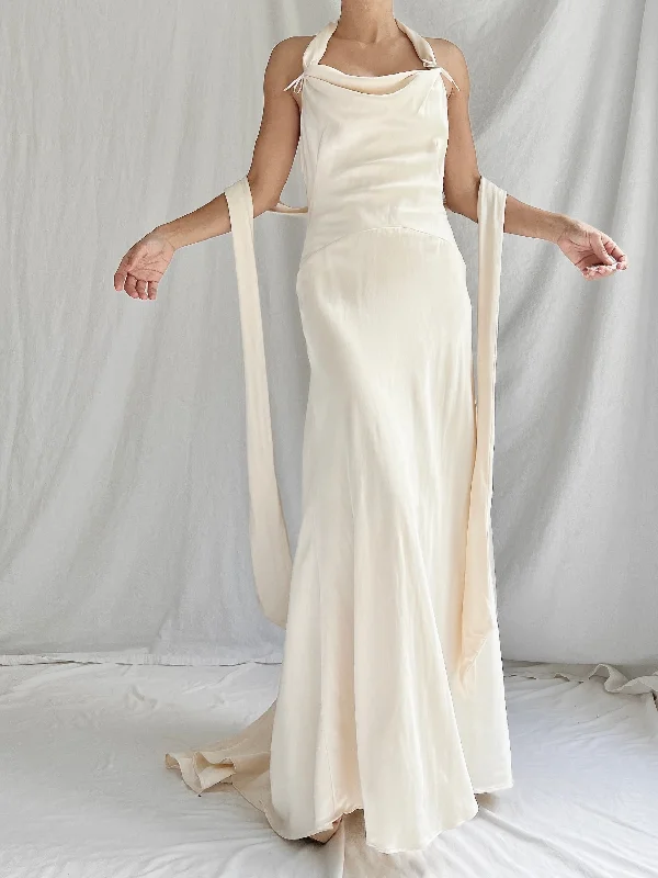 Disney - princess - inspired wedding dressVintage Double Layered Ivory Silk Gown - XS/2