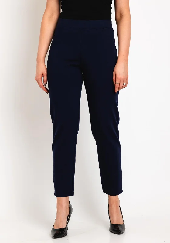 Polyester blend wide leg dress pants for women in a durable and formal styleNatalia Collection Slim Leg Comfort Trouser, Navy Polyester blend wide leg dress pants for women in a durable and formal styleNatalia Collection Slim Leg Comfort Trouser, Navy