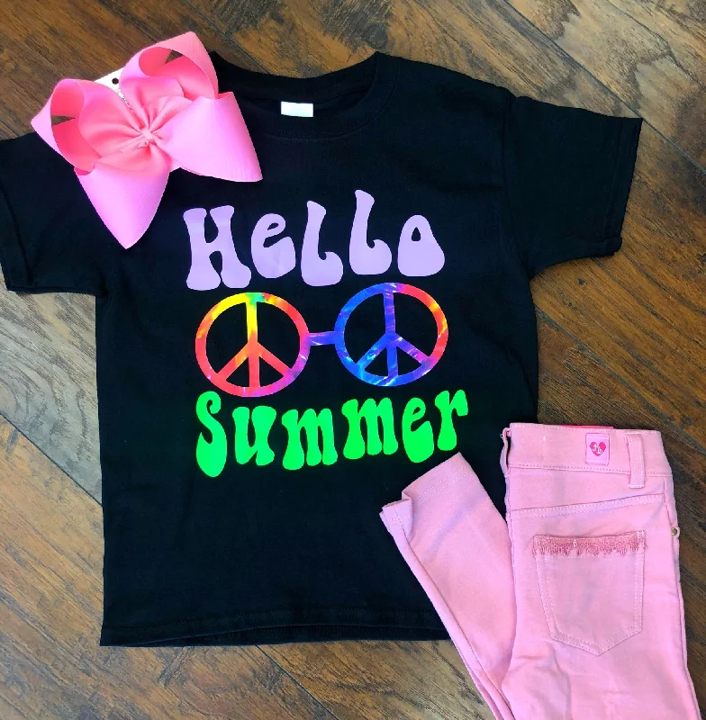 Women's T - shirt with a burnout patternHello Summer 70's Tee